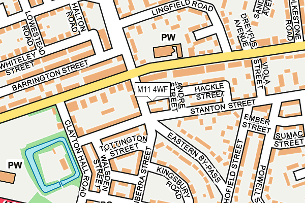 M11 4WF map - OS OpenMap – Local (Ordnance Survey)