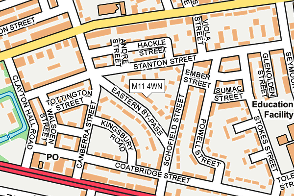 M11 4WN map - OS OpenMap – Local (Ordnance Survey)