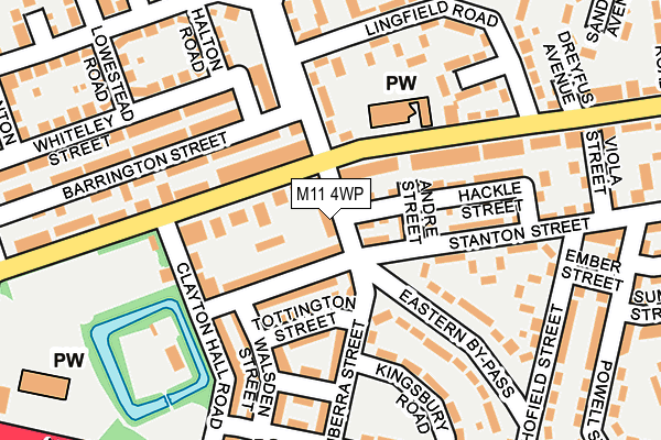 M11 4WP map - OS OpenMap – Local (Ordnance Survey)