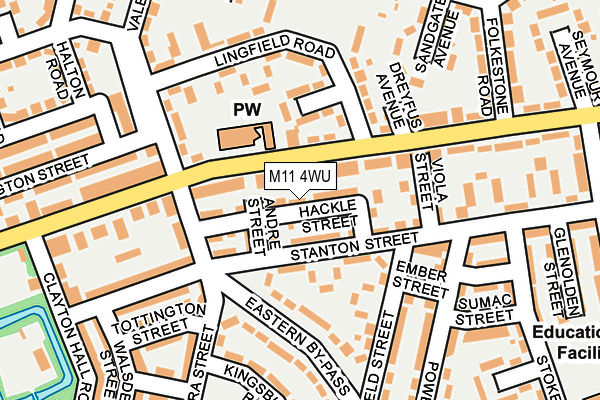 M11 4WU map - OS OpenMap – Local (Ordnance Survey)