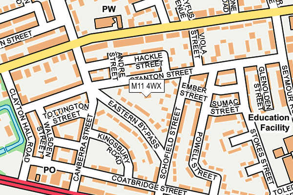 M11 4WX map - OS OpenMap – Local (Ordnance Survey)