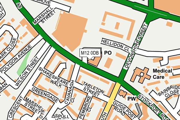 M12 0DB map - OS OpenMap – Local (Ordnance Survey)