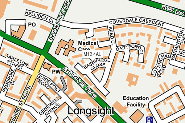 M12 4AL map - OS OpenMap – Local (Ordnance Survey)