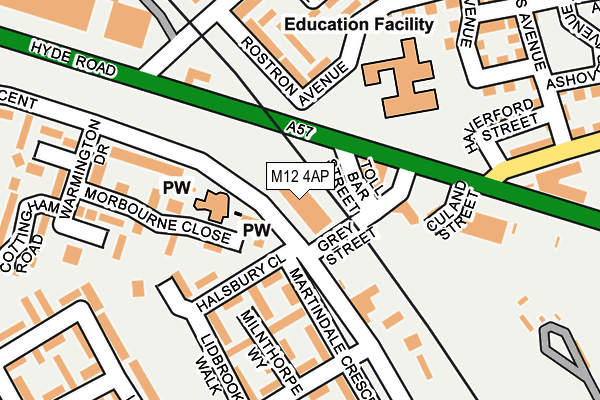 M12 4AP map - OS OpenMap – Local (Ordnance Survey)