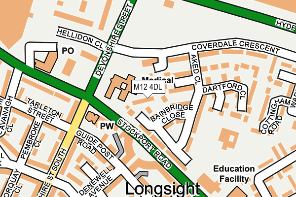 M12 4DL map - OS OpenMap – Local (Ordnance Survey)