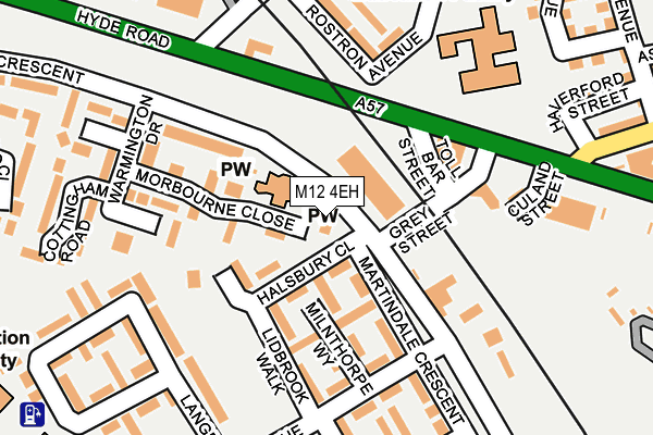 M12 4EH map - OS OpenMap – Local (Ordnance Survey)