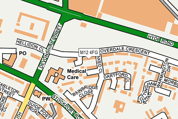 M12 4FG map - OS OpenMap – Local (Ordnance Survey)