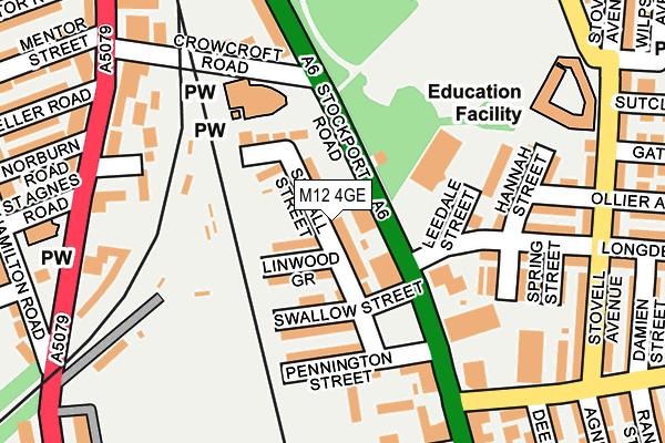 M12 4GE map - OS OpenMap – Local (Ordnance Survey)