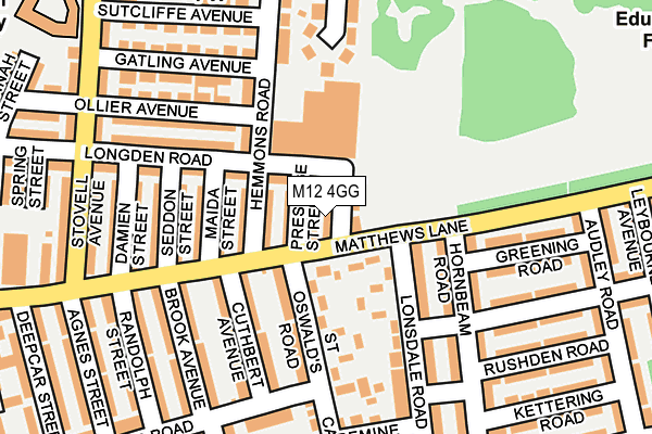 M12 4GG map - OS OpenMap – Local (Ordnance Survey)