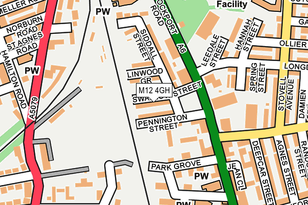 M12 4GH map - OS OpenMap – Local (Ordnance Survey)