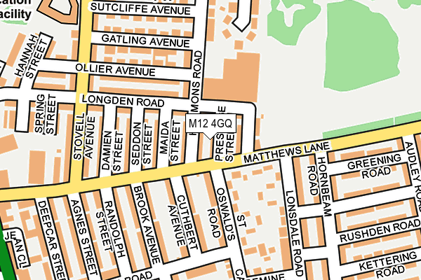 M12 4GQ map - OS OpenMap – Local (Ordnance Survey)