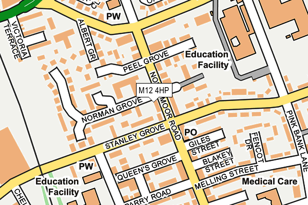 M12 4HP map - OS OpenMap – Local (Ordnance Survey)