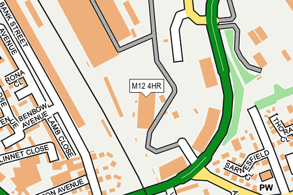 M12 4HR map - OS OpenMap – Local (Ordnance Survey)