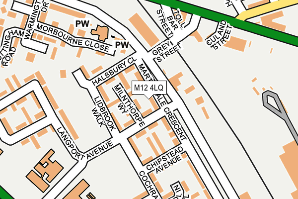 M12 4LQ map - OS OpenMap – Local (Ordnance Survey)