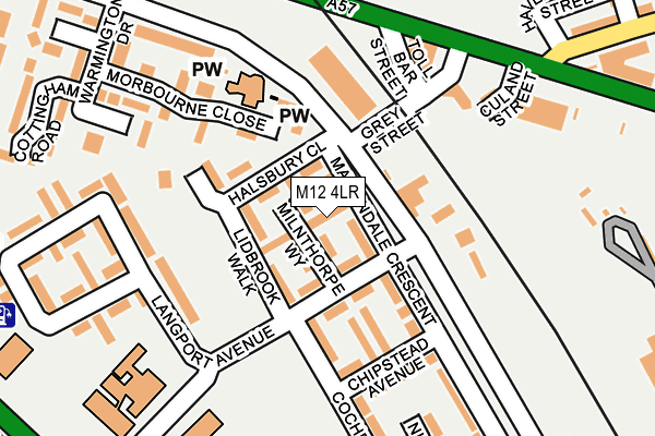 M12 4LR map - OS OpenMap – Local (Ordnance Survey)