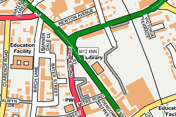 M12 4NN map - OS OpenMap – Local (Ordnance Survey)