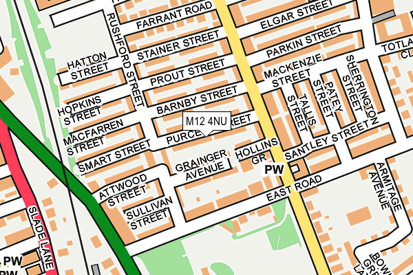 M12 4NU map - OS OpenMap – Local (Ordnance Survey)