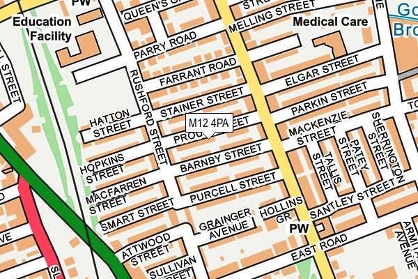 M12 4PA map - OS OpenMap – Local (Ordnance Survey)