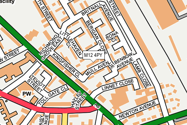 M12 4PY map - OS OpenMap – Local (Ordnance Survey)