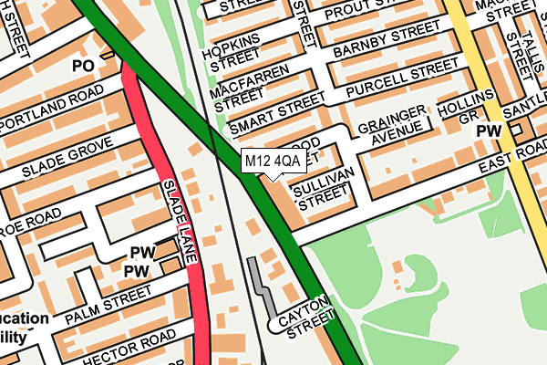 M12 4QA map - OS OpenMap – Local (Ordnance Survey)