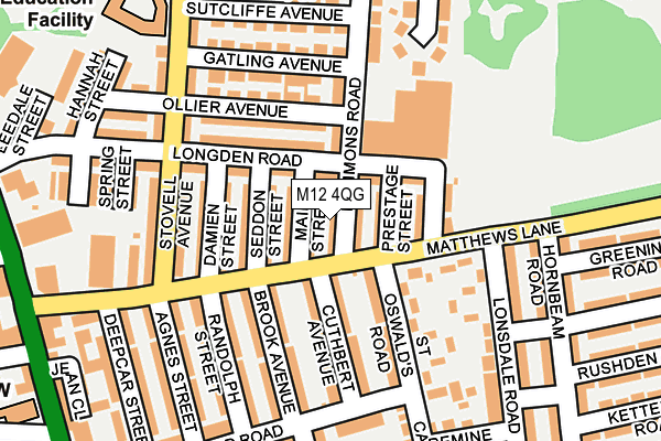 M12 4QG map - OS OpenMap – Local (Ordnance Survey)