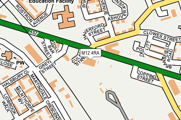 M12 4RA map - OS OpenMap – Local (Ordnance Survey)