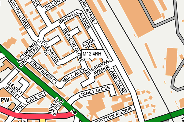 M12 4RH map - OS OpenMap – Local (Ordnance Survey)
