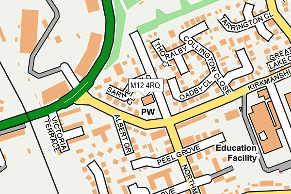 M12 4RQ map - OS OpenMap – Local (Ordnance Survey)