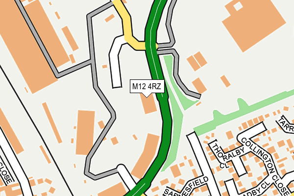 M12 4RZ map - OS OpenMap – Local (Ordnance Survey)