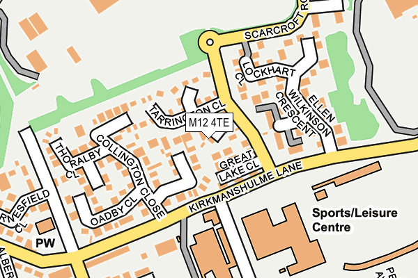 M12 4TE map - OS OpenMap – Local (Ordnance Survey)
