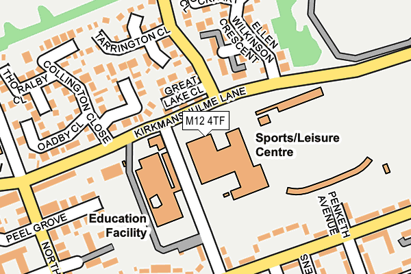 M12 4TF map - OS OpenMap – Local (Ordnance Survey)