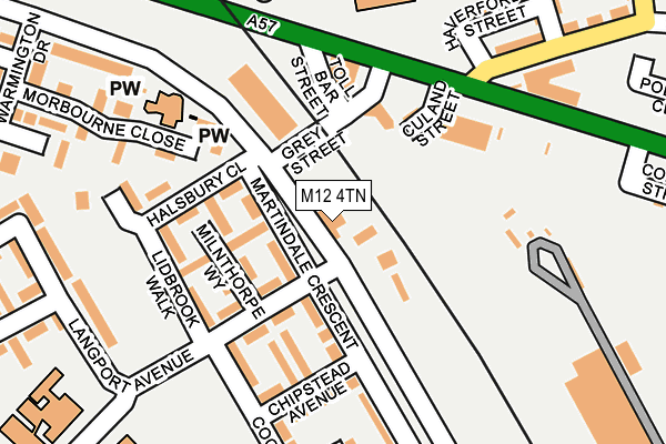 M12 4TN map - OS OpenMap – Local (Ordnance Survey)