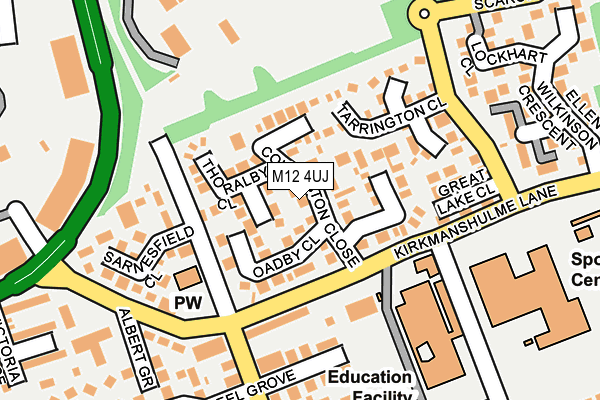 M12 4UJ map - OS OpenMap – Local (Ordnance Survey)