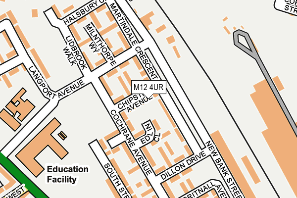 M12 4UR map - OS OpenMap – Local (Ordnance Survey)
