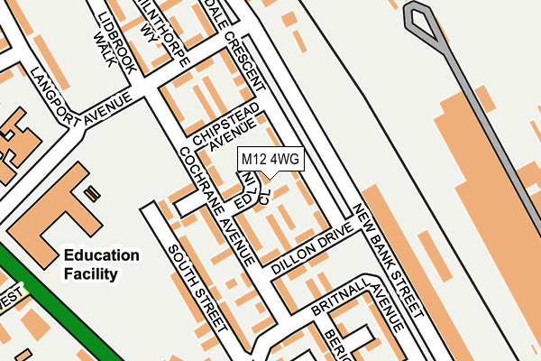 M12 4WG map - OS OpenMap – Local (Ordnance Survey)