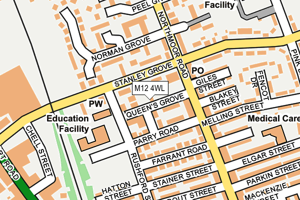 M12 4WL map - OS OpenMap – Local (Ordnance Survey)