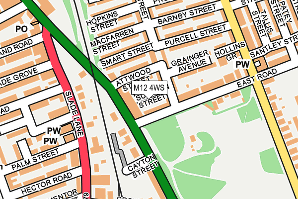 M12 4WS map - OS OpenMap – Local (Ordnance Survey)