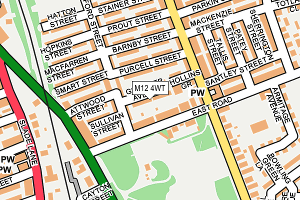 M12 4WT map - OS OpenMap – Local (Ordnance Survey)