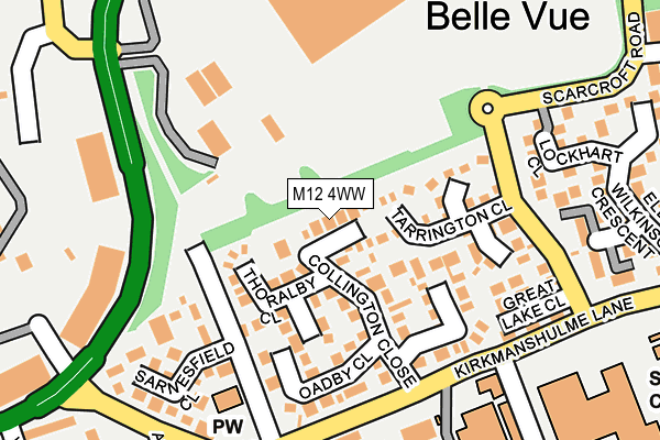 M12 4WW map - OS OpenMap – Local (Ordnance Survey)