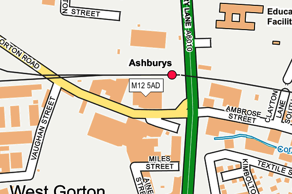 M12 5AD map - OS OpenMap – Local (Ordnance Survey)