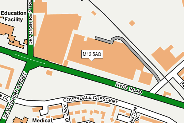 M12 5AQ map - OS OpenMap – Local (Ordnance Survey)