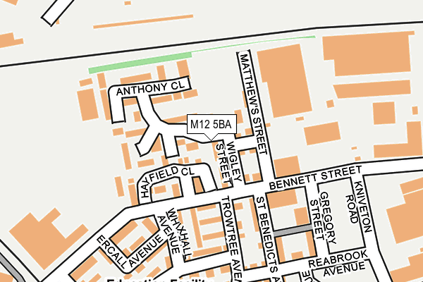 M12 5BA map - OS OpenMap – Local (Ordnance Survey)