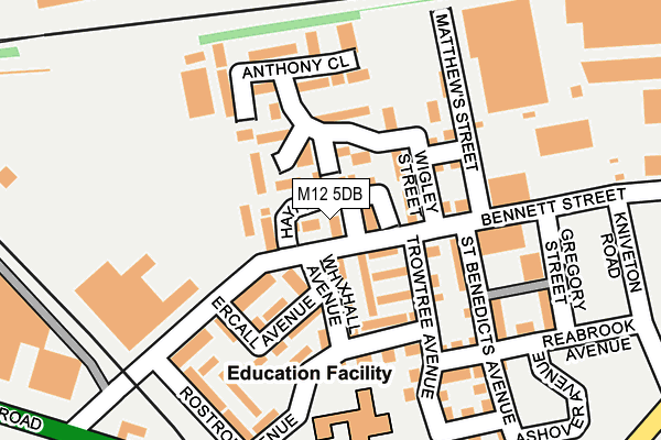 M12 5DB map - OS OpenMap – Local (Ordnance Survey)