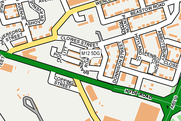 M12 5DG map - OS OpenMap – Local (Ordnance Survey)