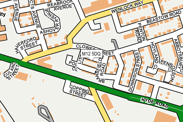 M12 5DQ map - OS OpenMap – Local (Ordnance Survey)