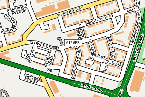 M12 5EB map - OS OpenMap – Local (Ordnance Survey)