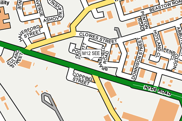 M12 5EE map - OS OpenMap – Local (Ordnance Survey)
