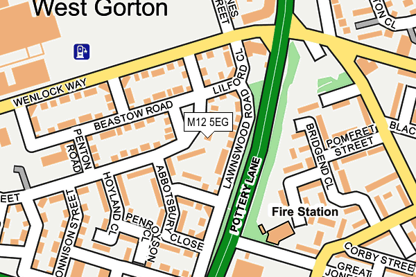 M12 5EG map - OS OpenMap – Local (Ordnance Survey)