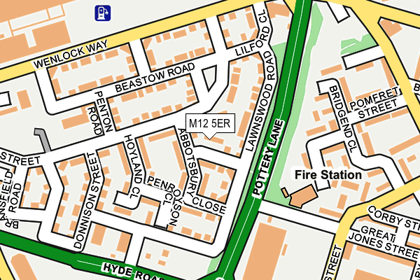 M12 5ER map - OS OpenMap – Local (Ordnance Survey)