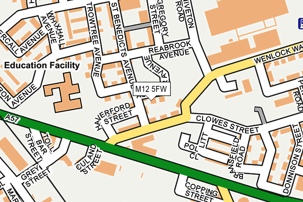 M12 5FW map - OS OpenMap – Local (Ordnance Survey)